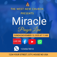 Blue Maximalist Miracle Prayer Line Instagram Post Instagram-bericht template