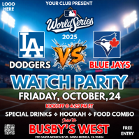 Blue Maximalist Mlb World Series 2025: Los Angeles Dodgers Vs Toronto Blue Jays Watch Party Instagra Instagram Post template