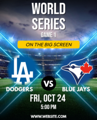 Blue Maximalist Mlb World Series 2025: Los Angeles Dodgers Vs Toronto Blue Jays Game 1 Instagram template