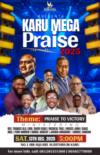 Blå Gospel Praise Concert Halv side bred Template