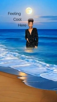 Blue Maximalist Moonlit Ocean Vibes Instagram Story template