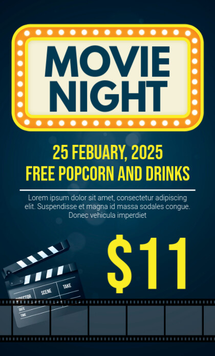Blue Maximalist Movie Night  Us Legal template