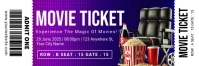 Blue Maximalist Movie Ticket Twitter Banner template