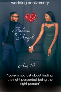Wedding anniversary flyer Pinterest Graphic template