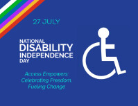 Blue Maximalist National Disability Independence Day Flyer (us Letter) template