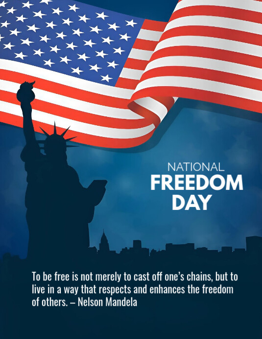 Copy of Blue Maximalist National Freedom Day Flyer (us Letter ...