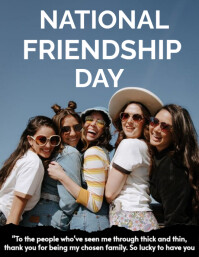 Blue Maximalist National Friendship Day Flyer (us Letter) template