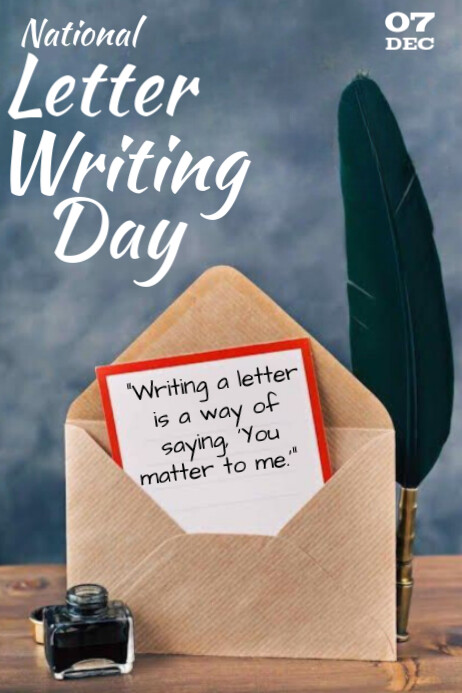 Blue Maximalist National Letter Writing Day Poster Templat | PosterMyWall