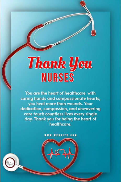 Blue Maximalist National Nurses Day Card Poster Cartaz template