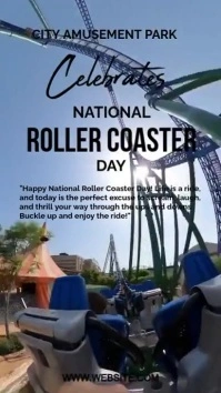 Blue Maximalist National Roller Coaster Day  Instagram Story template
