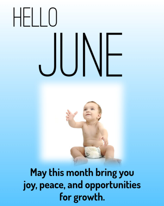 Blue Maximalist New Month Poster (june) Instagram Portrait template