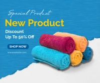 Blue Maximalist New Product Launch Example  Medium Rectangle Średni prostokąt template