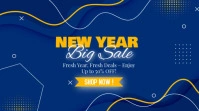 Blue Maximalist New Year Big Sale  Digital Display (16:9) template