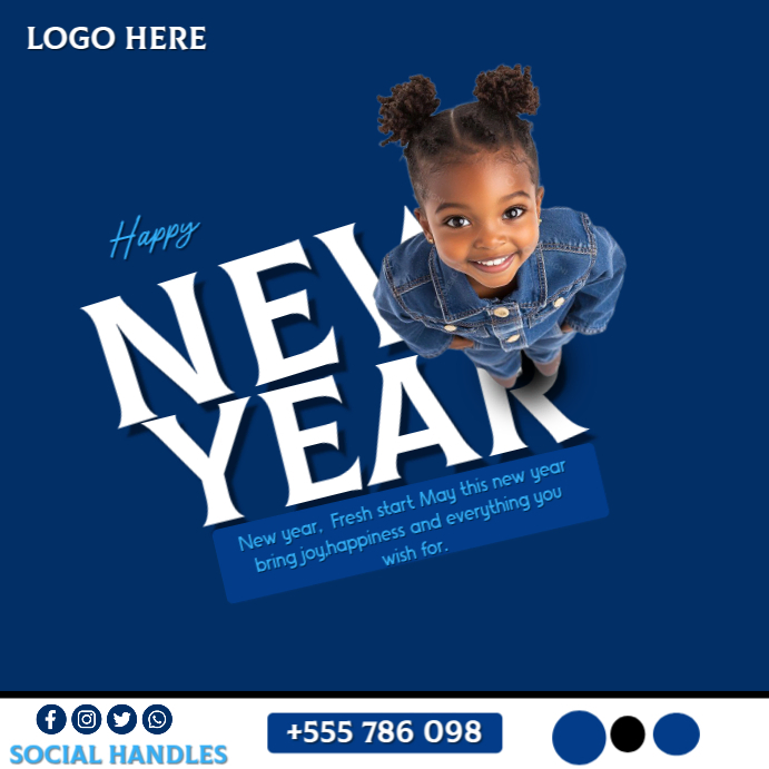 Blue Maximalist New Year Flyer Instagram Post Template | PosterMyWall