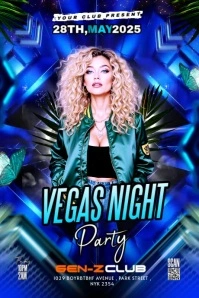 Blue Maximalist Night Party Poster template