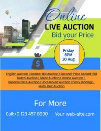 Blue Maximalist Online Auction Flyer (us Lett template