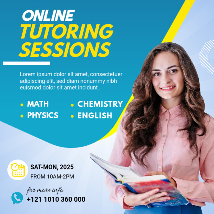 Blue Maximalist Online Classes Ad Template Instagram Post