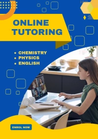 Blue Maximalist Online Teaching Courses A2 template