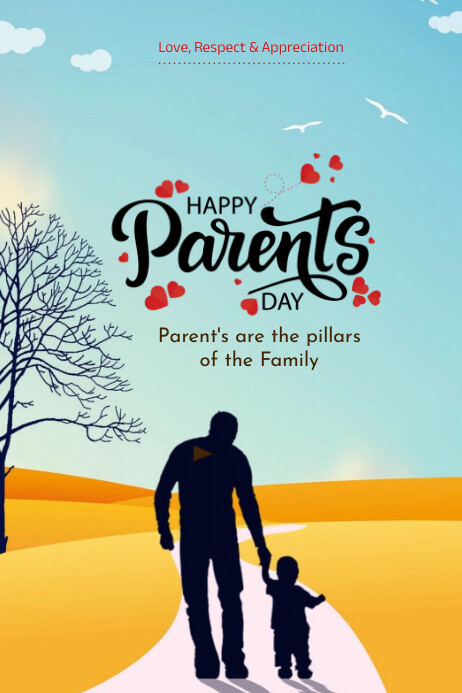 Blue Maximalist Parent Day  Banner 4' × 6' template