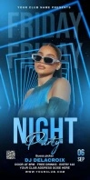 Blue Maximalist Party Flyer Roll Up Banner 3' template