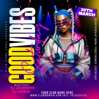 Blue Maximalist Party Flyer  Square (1:1) template