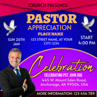 Biru Blue Maximalist Pastor Appreciation Church Instagram Post Pos Instagram Template