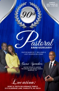 Blue Maximalist Pastoral Anniversary Flyers Tabloid template