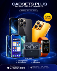 Blue Maximalist Phone And Gadgets Store Flyer  Instagram Portrait template