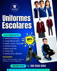 Blue Maximalist Plantilla Volante De Promoción De Venta De Tienda Minorista De Uniformes Escolares P Instagram Portrait template