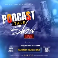 Blue Maximalist Podcast Talk Show Ads  Square (1:1) template