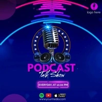 Blue Maximalist Podcast Talk Show Instagram P template