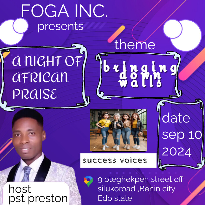 Blue Maximalist Praise Night Church Program O Template | PosterMyWall