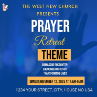 Blue Maximalist Prayer Retreat Instagram Post Instagram-bericht template