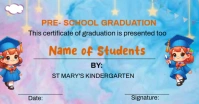Blue Maximalist Pre School Graduation Certificate Template Facebook Ad