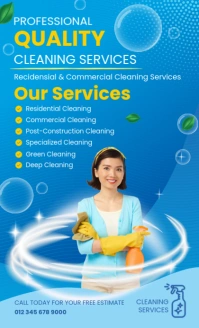 Blue Maximalist Professional Cleaning Services Us Legal template