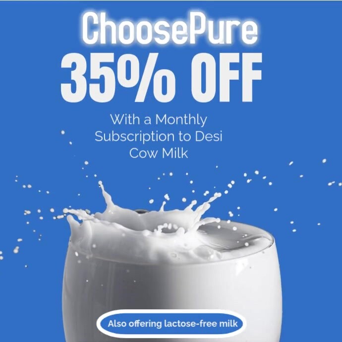 Blue Maximalist Pure Milk Monthly Subscriptio Template | PosterMyWall