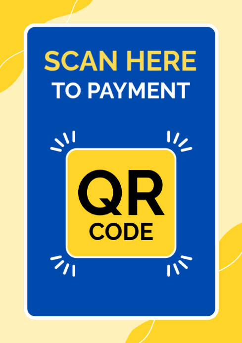 Blue Maximalist Qr Code Scanner A4 template