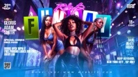Blue Maximalist R&b Night Club Party  Digital Display (16:9) template