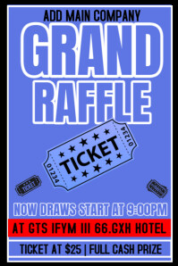 Blue Maximalist Raaffe Ticket Poster Poster template