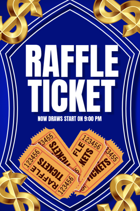 Blue Raffle Ticket Posters Template | PosterMyWall