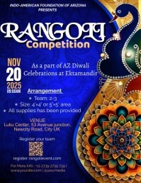 Blue Maximalist Rangoli Competition  Flyer (u Рекламная листовка (US Letter) template