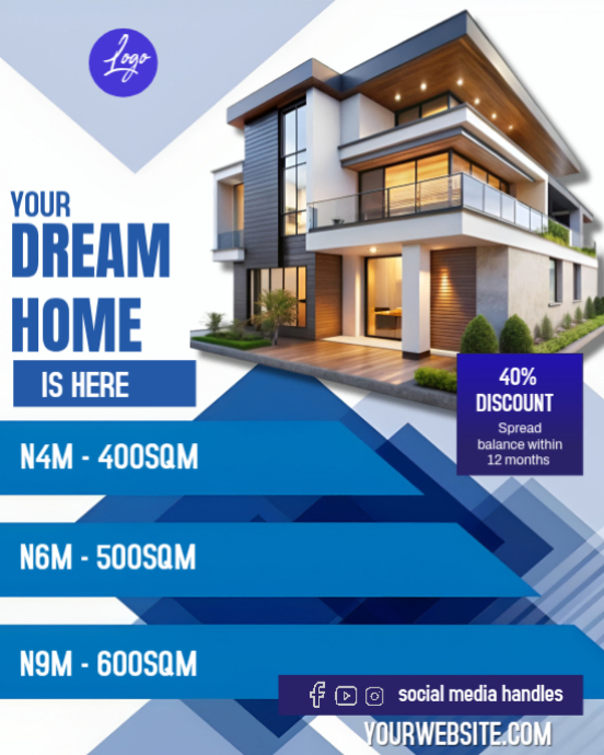 Copy of Blue Maximalist Real Estate Flyer Instagram Portrait | PosterMyWall