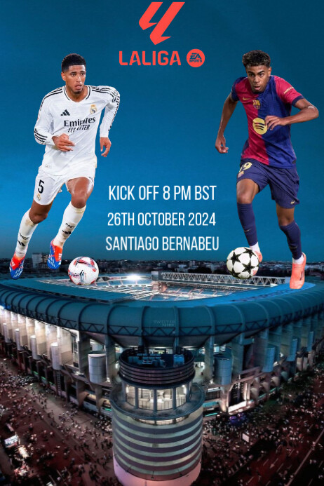 Copy of Blue Maximalist Real Madrid Vs Barcelona Poster | PosterMyWall