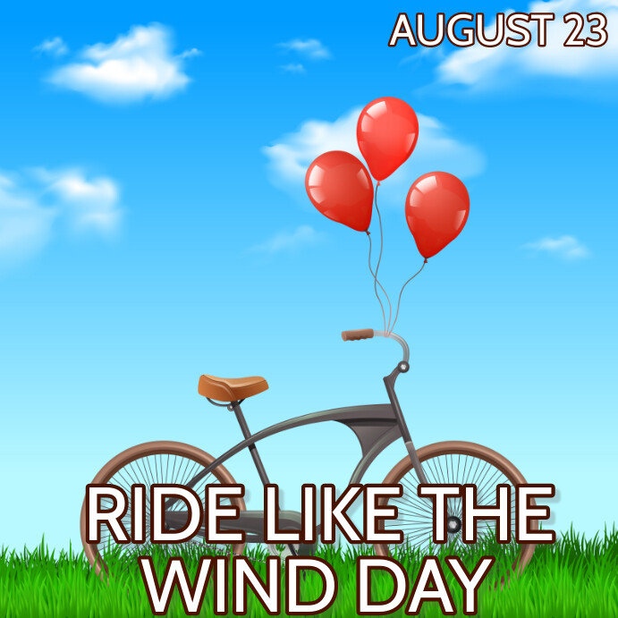 Blue Maximalist Ride Like The Wind Day  Insta Instagram Post template