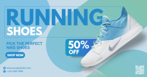Blue Maximalist Running Shoes Facebook Event Cover template