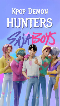 Blue Maximalist Saja Boys Kpop Demon Hunters  Instagram Story template