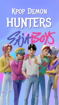 Blue Maximalist Saja Boys Kpop Demon Hunters  Instagram Story template
