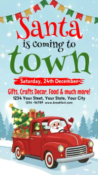 Blue Maximalist Santa Town Instagram Story template