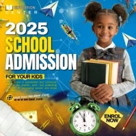 Blue Maximalist School Admission Flyer Square (1:1) template