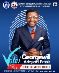 Blue Maximalist School Election Campaign Poster  Instagram Portrait template